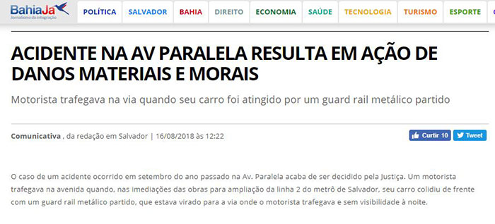Matéria publicada pelo Bahia Já